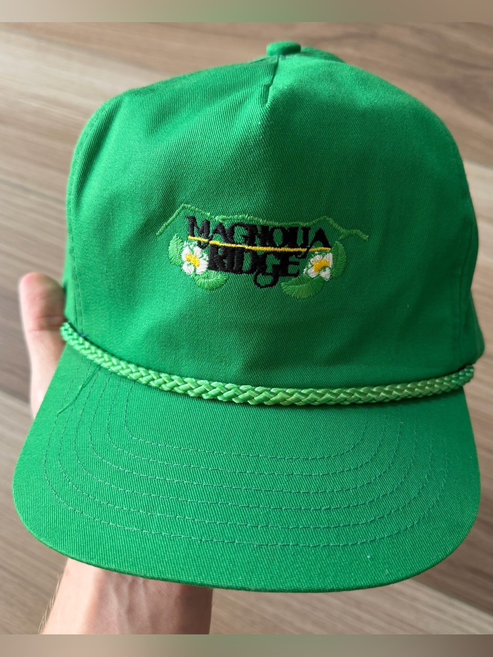 Vintage Magnolia Ridge Green Trucker Rope Hat